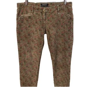 Maison Scotch Floral Print Corduroy Pants Size 31